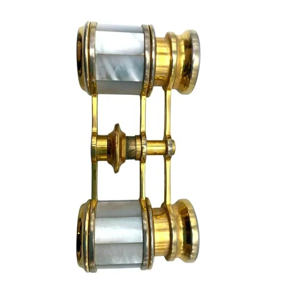 Antique French Opera Glasses Mother of Pearl Brass Theater Binoculars late 1800s - Picture 4 of 9